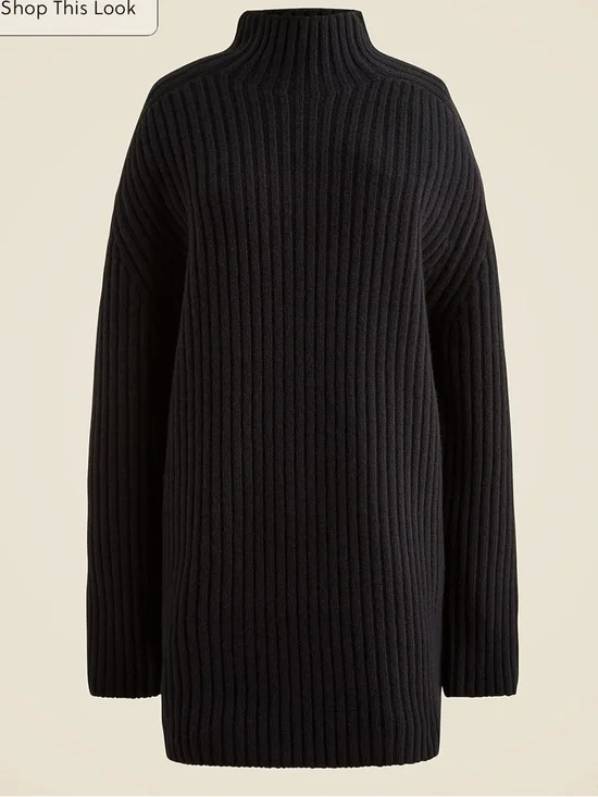 J Crew Ribbed turtleneck mini sweater-dress in vintage wool - Picture 4 of 5